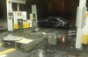 The driver pops with high-speed at gas station A4