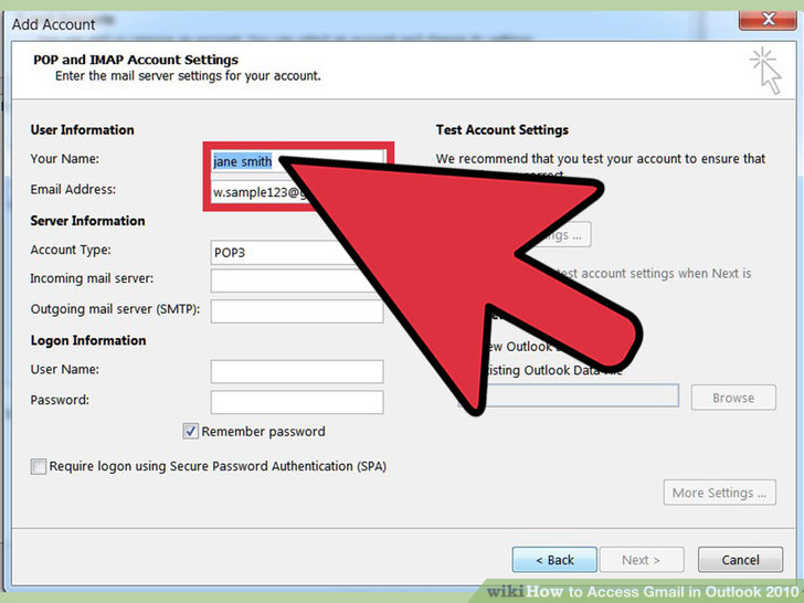 Image titled Access Gmail in Outlook 2010 Step 12