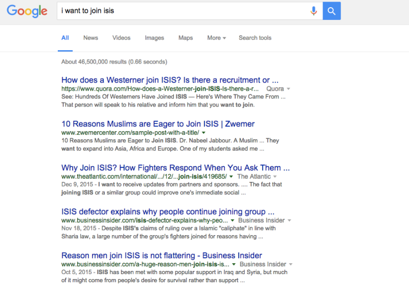 Google Now Shows 'Don't Do Jihad' Ad Results to ISIS Wannabes