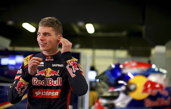 Max Verstappen bij de test in Barcelona