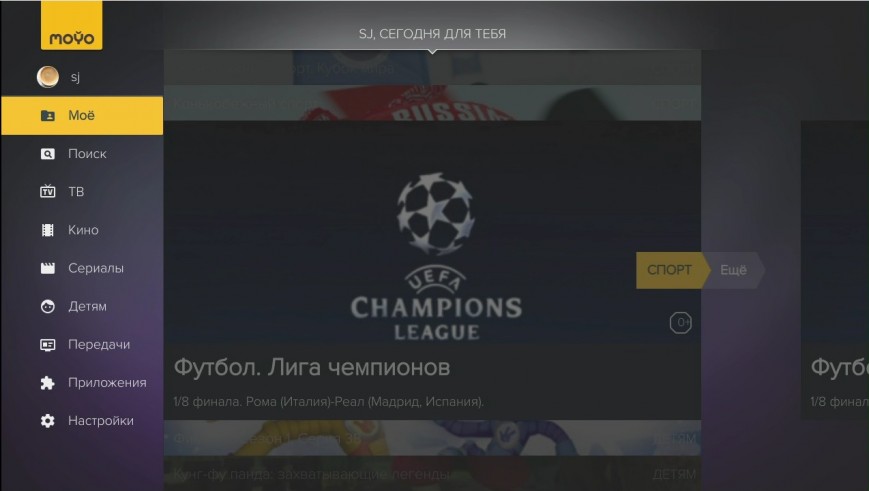 Основные разделы MOYO