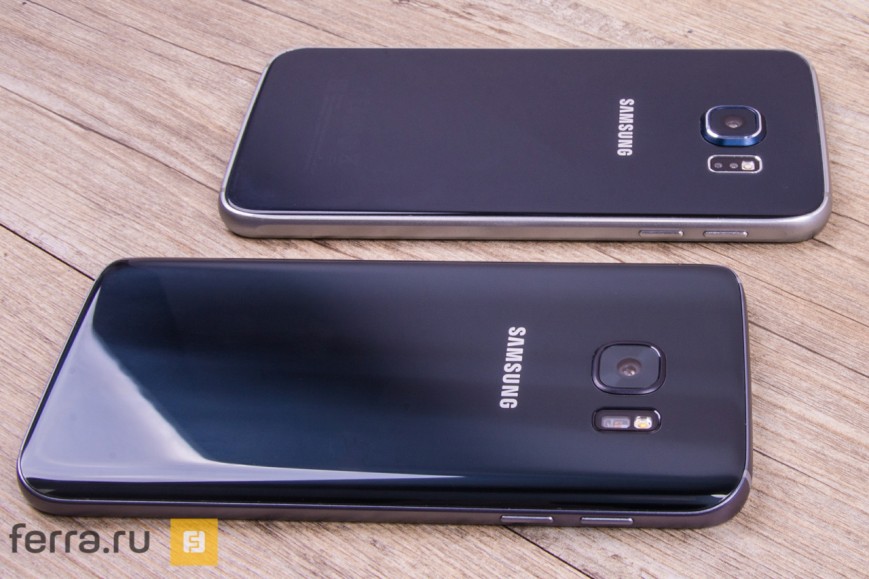 Даже при всем «цыганском» хроме на корпусе Galaxy S6 (сверху) был менее марким смартфоном