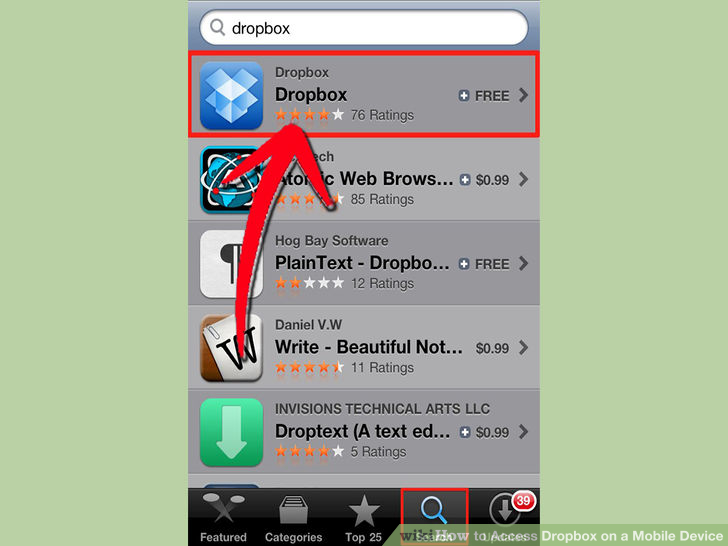 Image titled Access Dropbox on a Mobile Device Step 3