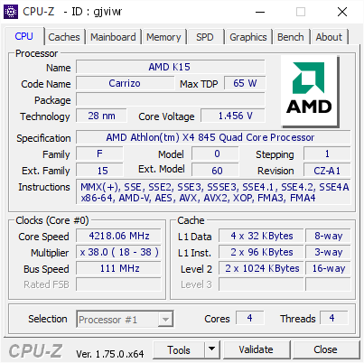 Разгон AMD Athlon X4 845