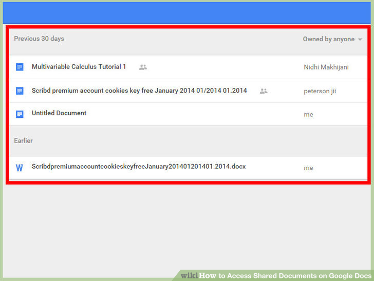 Image titled Access Shared Documents on Google Docs Step 3