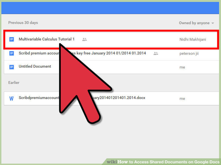 Image titled Access Shared Documents on Google Docs Step 4