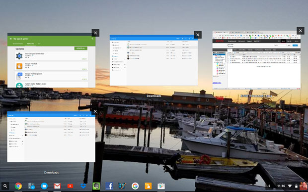 Chromebook running
apps view