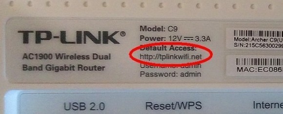 Наклейка на корпусе роутера TP-LINK