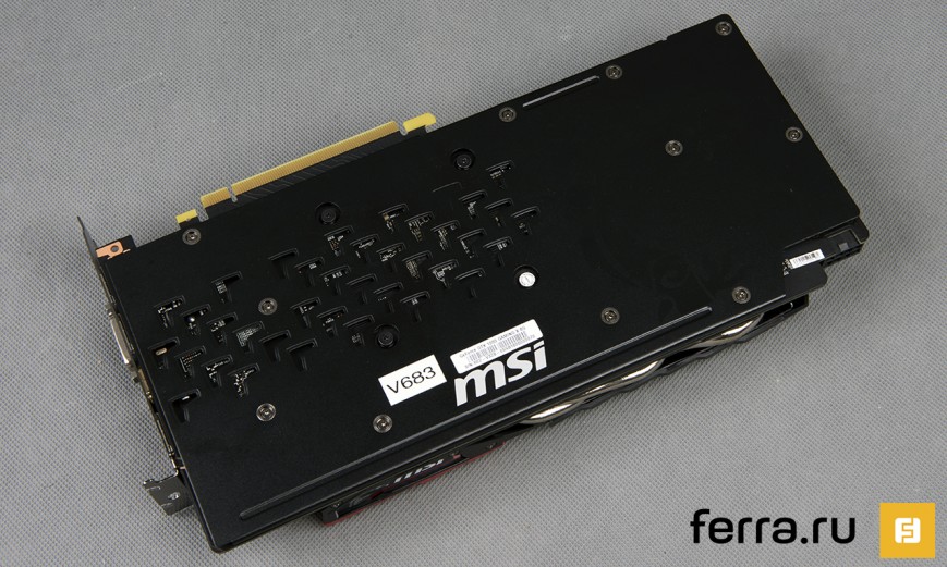 MSI GeForce GTX 1060 GAMING X 6G, оборотная сторона