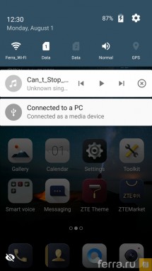 Интерфейс Android 6.0 в ZTE Axon 7