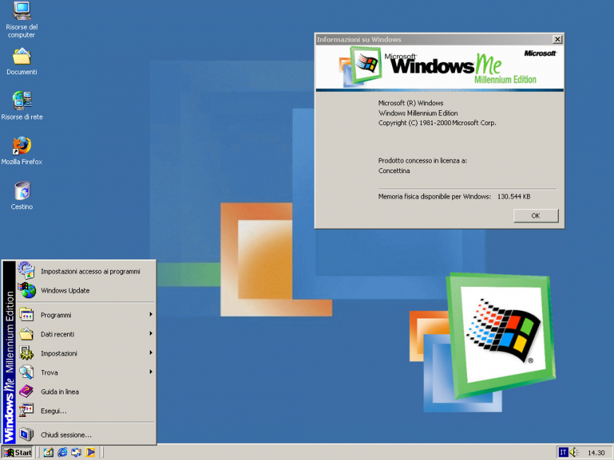 Рабочий стол Windows ME