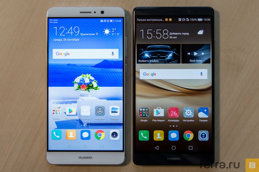 Huawei Mate 9 (слева) в сравнении с Mate 8