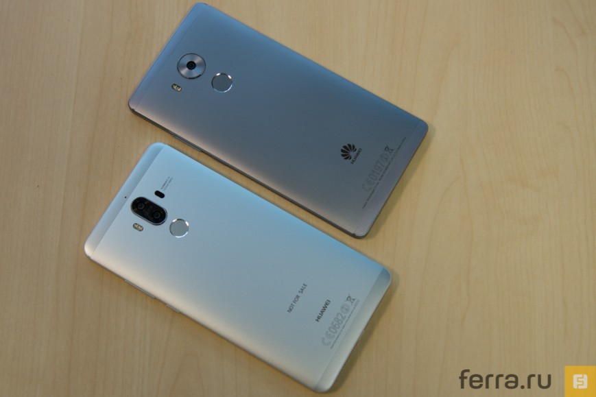 Huawei Mate 9 (слева) в сравнении с Mate 8