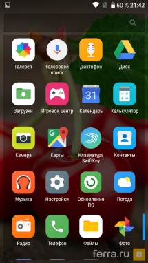 Интерфейс Android 6.0 в Alcatel Shine Lite