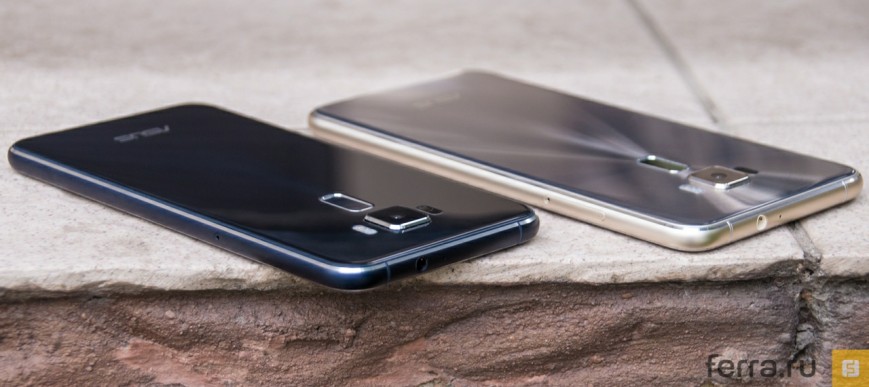 Тёмно-синий ZenFone 3 щеголяет матовой окантовкой, серебристый — глянцевый по всем четырём граням