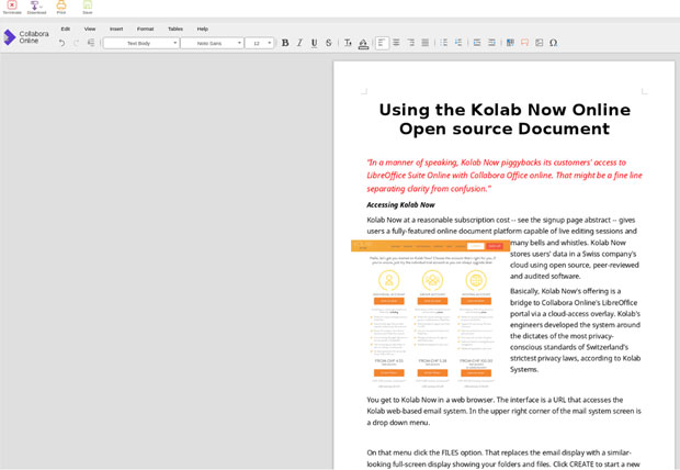 Kolab Now Online
Open Source Document
