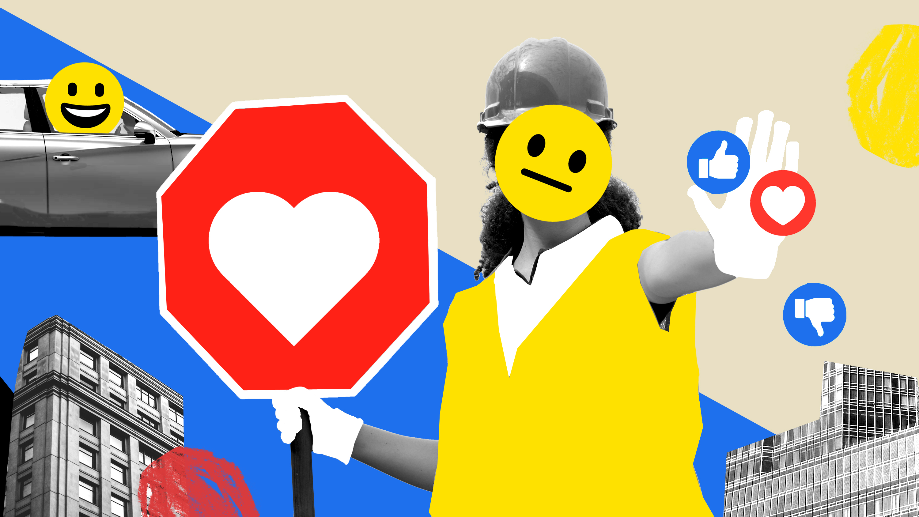 Konceptuel illustration eller byelementer og en bygningsarbejder